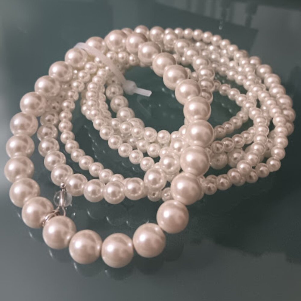 NAPIER 7pc SET Romantic Ivory Pearl Stretch Bracelets**NEW! - Picture 2 of 5